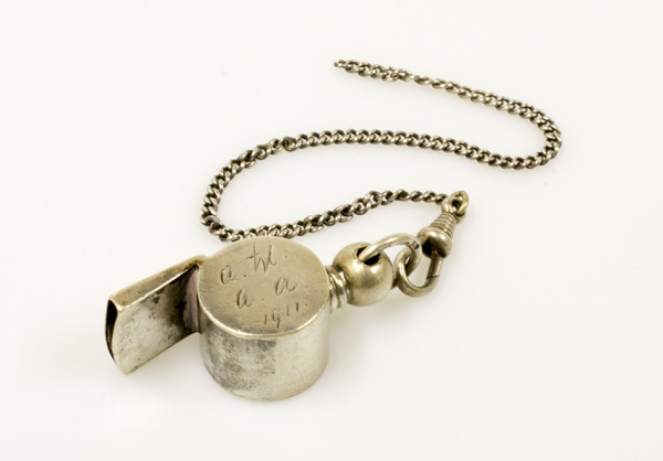 Metal whistle with chain