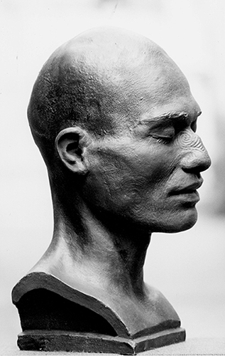 portrait bust of a Maori man